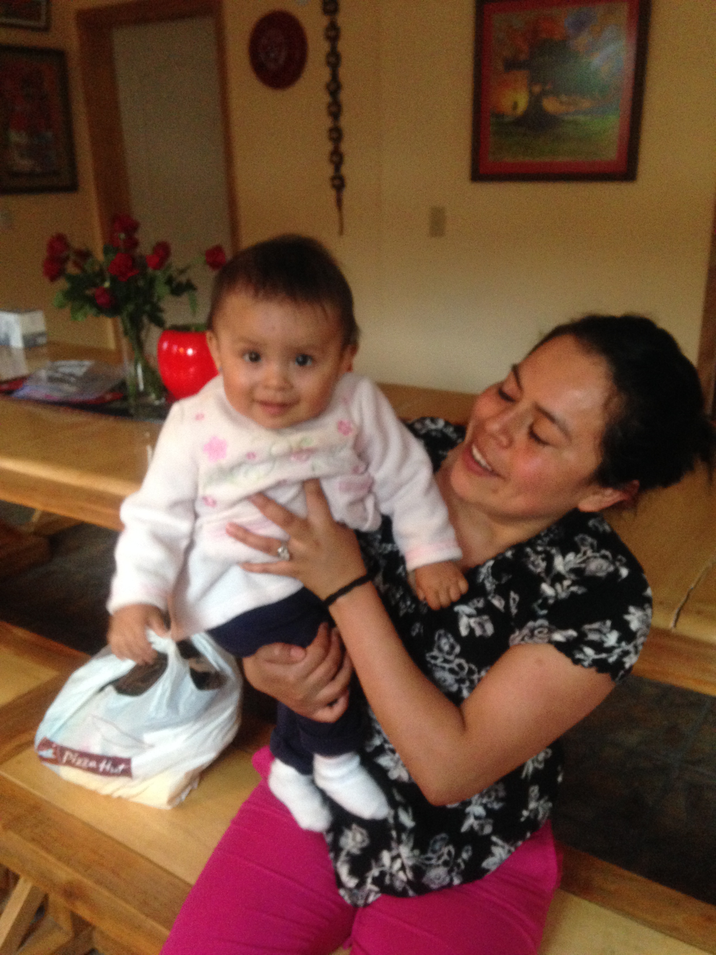 Celia holding Gizzie