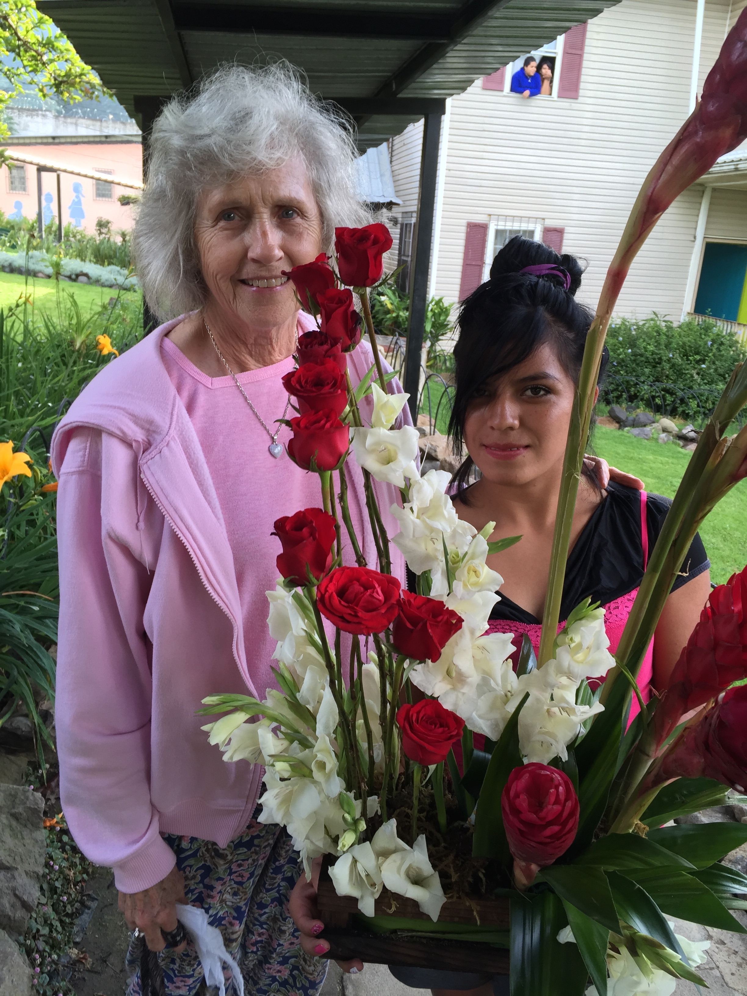 Shirley made anther bouquet for Dottie.
